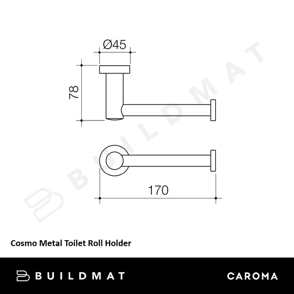 Caroma Cosmo Metal Toilet Roll Holder Chrome