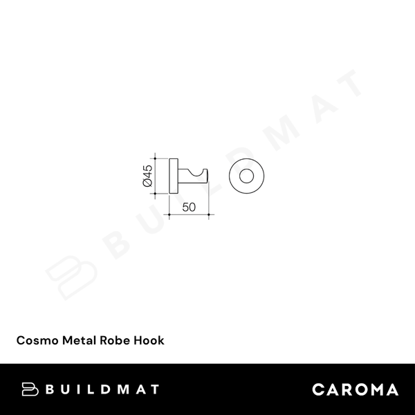 Caroma Cosmo Metal Robe Hook Chrome