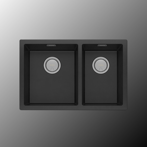 Phoenix 5000 Series 1 and 3/4 Left Hand Bowl Sink Matte Black