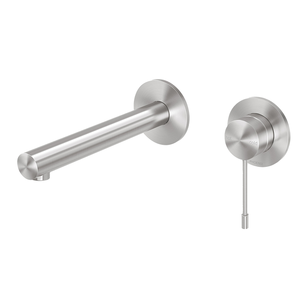 Phoenix Vivid Slimline SS 316 Wall Basin / Bath Mixer Set 180mm  Stainless Steel