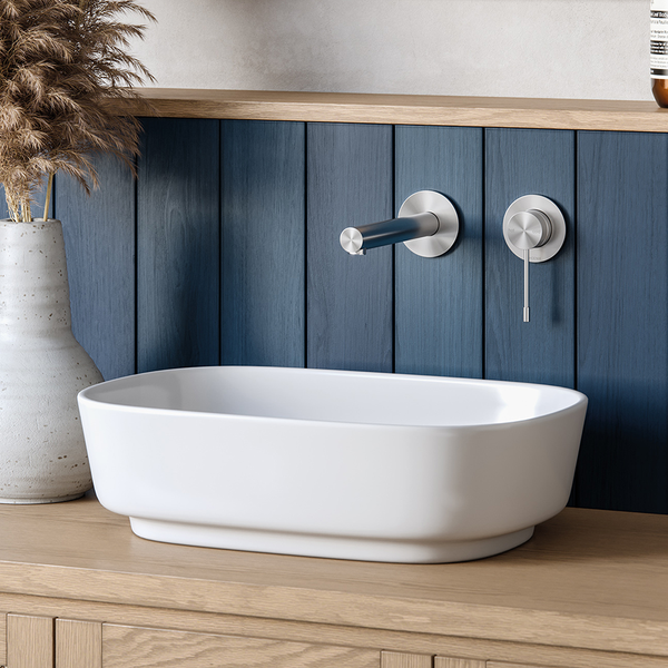 Phoenix Vivid Slimline SS 316 Wall Basin / Bath Mixer Set 180mm  Stainless Steel