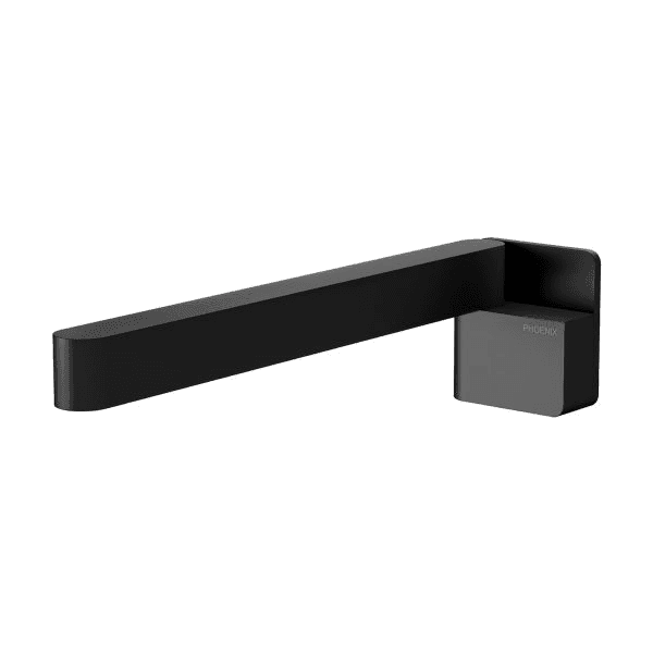 Phoenix Designer Swivel Bath Outlet 230mm Square Matte Black