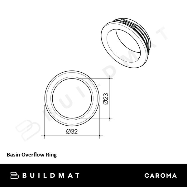 Caroma Basin Overflow Ring Chrome