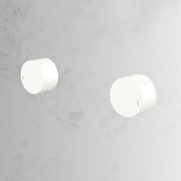 Fienza Kaya Round Wall Taps Matte White
