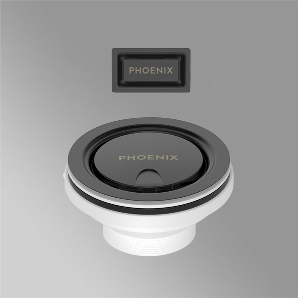 Phoenix Covered Sink Basket Waste with Overflow Matte Black