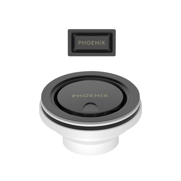 Phoenix Covered Sink Basket Waste with Overflow Matte Black