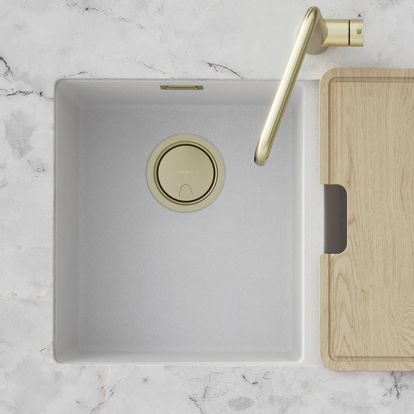 Phoenix Covered Sink Basket Waste with Overflow Brushed Gold