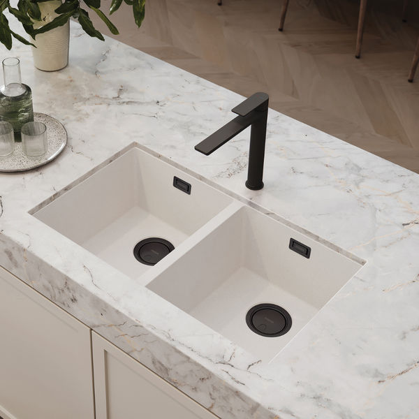 Phoenix Covered Sink Basket Waste with Overflow Matte Black