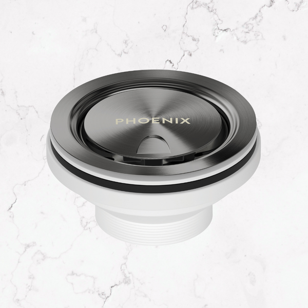 Phoenix Covered Sink Basket Waste Brushed Carbon