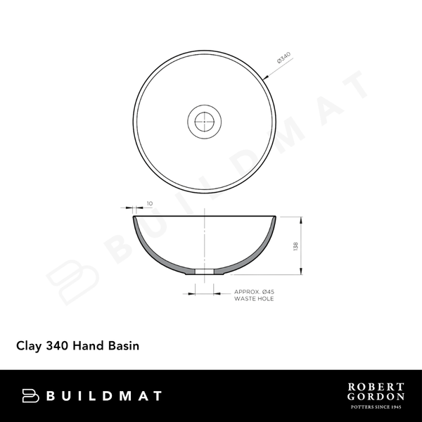 Robert Gordon Clay 340 Hand Basin White Ochre