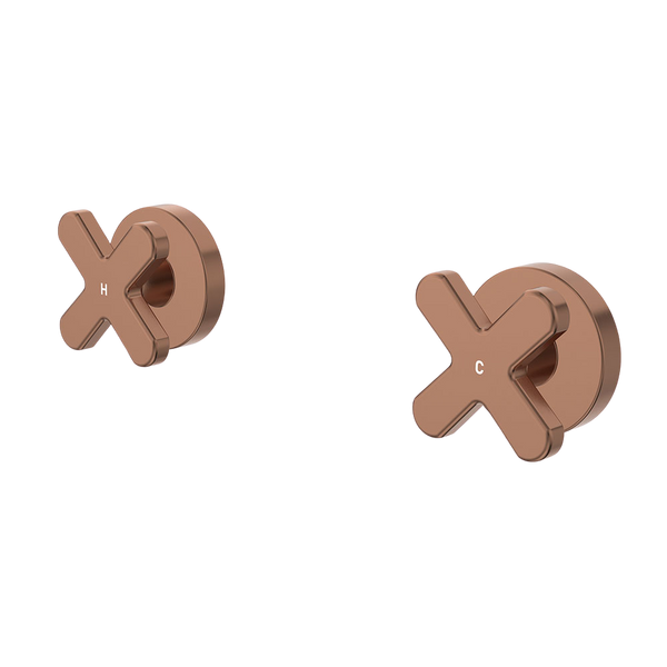 Fienza Kaya Wall Set Dress Kit Cross Taps Brushed Copper