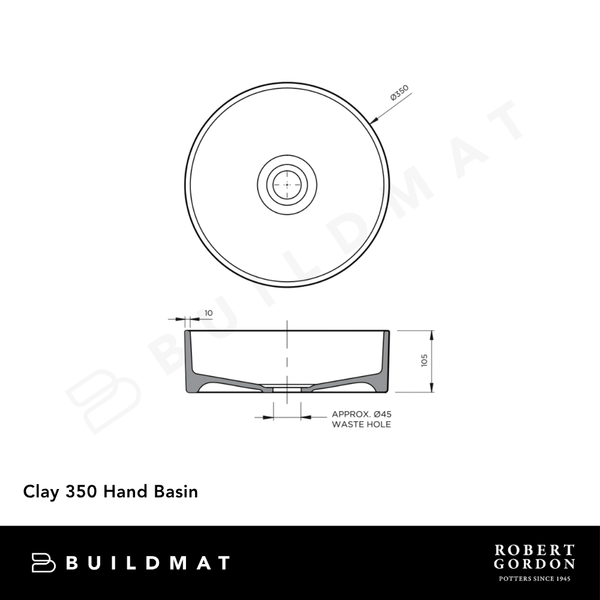 Robert Gordon Clay 350 Hand Basin Coast