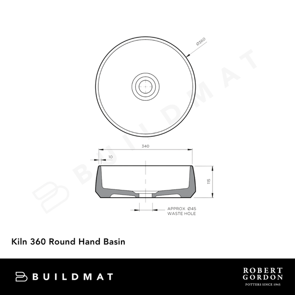 Robert Gordon Kiln 360 Round Hand Basin Rose Quartz
