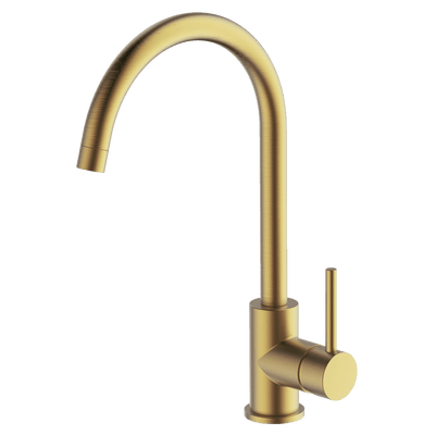 Gareth Ashton Lucia Goose Sidelever Mixer Brushed Brass Lead Free