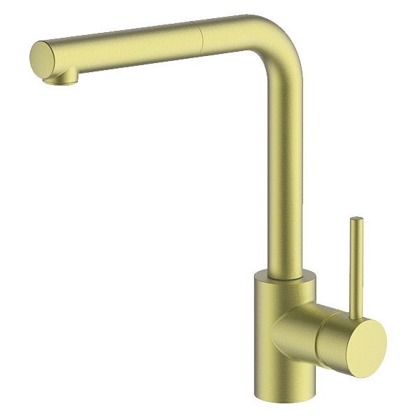 Gareth Ashton Lucia Sidelever Mixer With Pull Out Brushed Brass