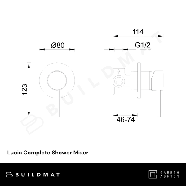 Abey Lucia Complete Shower Mixer Brushed Nickel