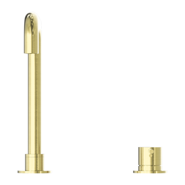 Nero Mecca Hob Basin Mixer Square Swivel Brushed Gold