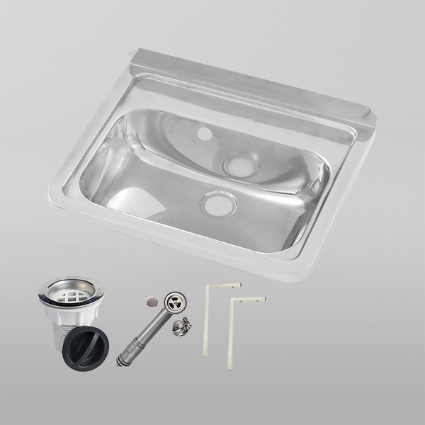 3monkeez Wall Mounted Hand Basin No Tap Hole with Overflow Kit