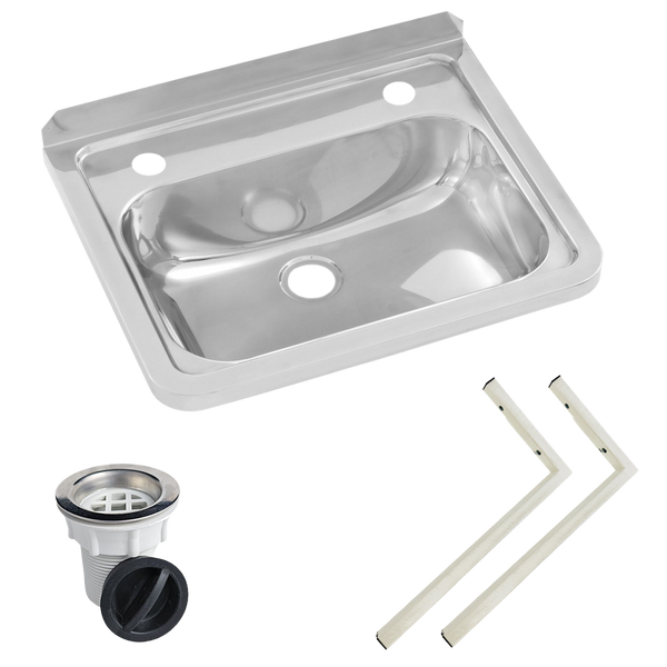 3monkeez Wall Mounted Hand Basin 2 Tap Hole