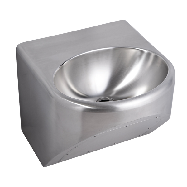 3monkeez Round Disabled Compliant Wall Mounted Stainless Steel Hand Basin