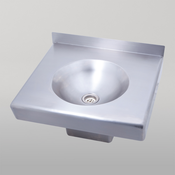 3monkeez Square Disabled Compliant Wall Mounted Stainless Steel Hand Basin