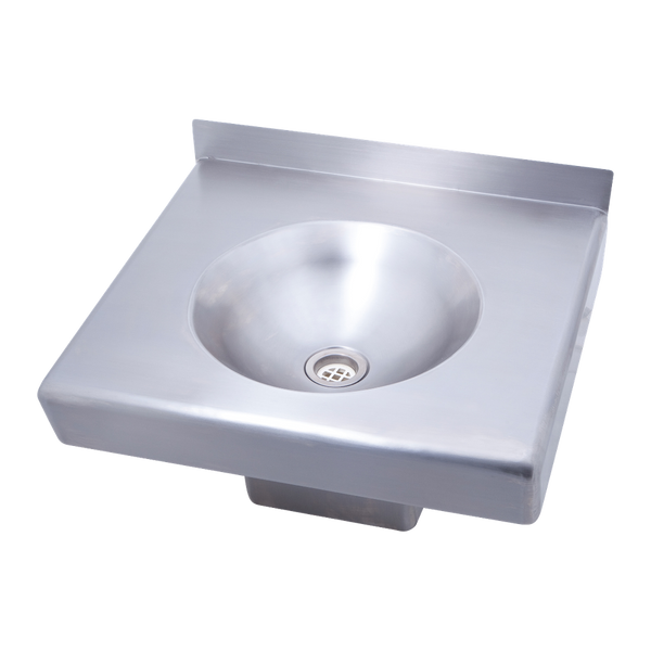 3monkeez Square Disabled Compliant Wall Mounted Stainless Steel Hand Basin
