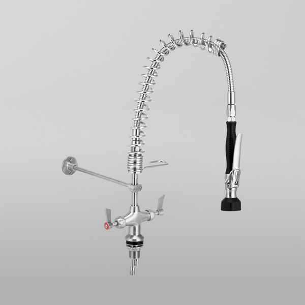 3monkeez Compact Stainless Steel Dual Hob Mounted Pre Rinse Unit