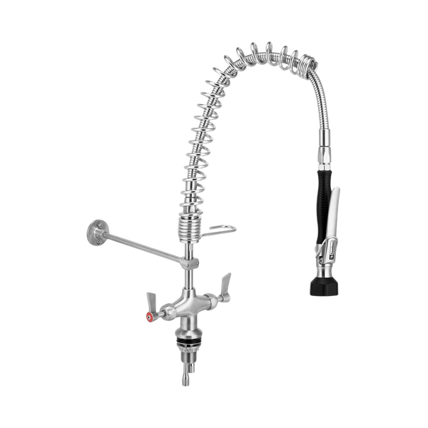 3monkeez Compact Stainless Steel Dual Hob Mounted Pre Rinse Unit