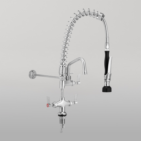 3monkeez Commercial Kitchen Mixer with Pre-Rinse and 6-inch Pot Filler