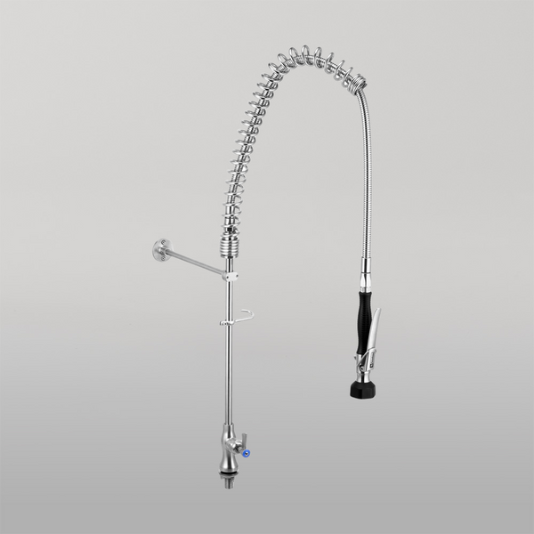 3monkeez Stainless Steel Single Bench Mount Pre-Rinse Unit