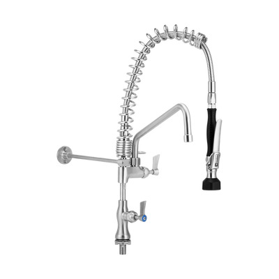 3monkeez Commercial Kitchen Mixer with Pre-Rinse and 12-inch Pot Filler Single Mixer