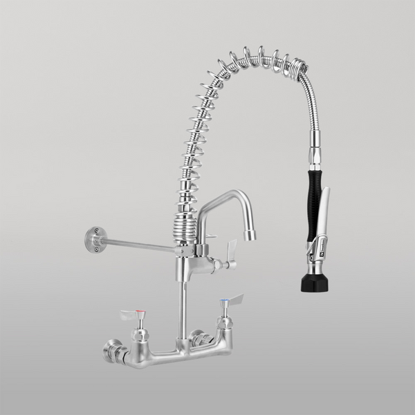 3monkeez Compact Stainless Steel Exposed Wall Mounted Pre Rinse Unit With 6-inch Pot Filler