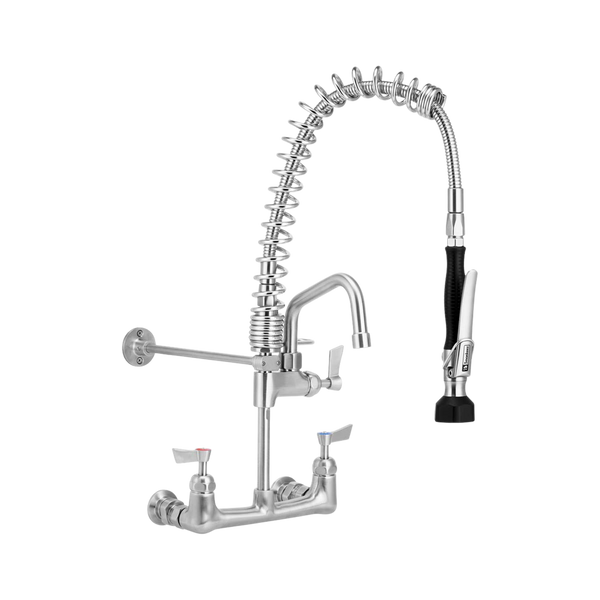 3monkeez Compact Stainless Steel Exposed Wall Mounted Pre Rinse Unit With 6-inch Pot Filler