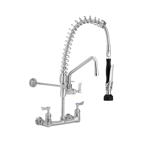 3monkeez Compact Stainless Steel Exposed Wall Mounted Pre Rinse Unit With 12-inch Pot Filler