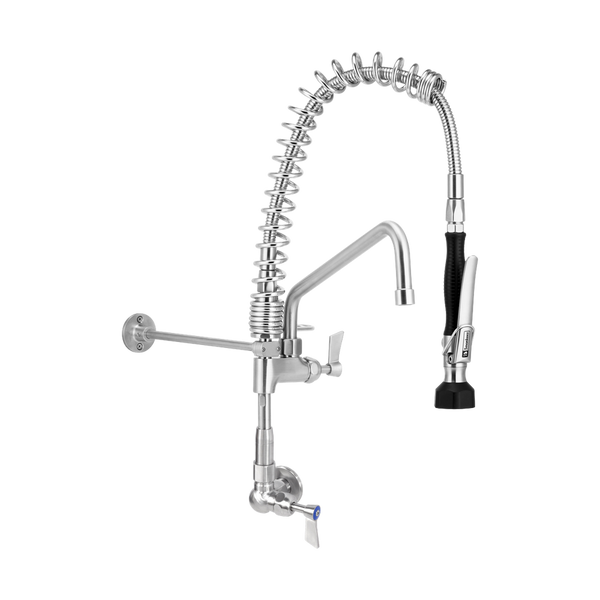 3monkeez Compact Stainless Steel Single Wall Mount Pre-Rinse with 12-inch Pot Filler