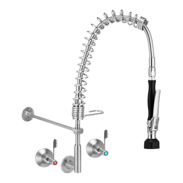 3monkeez Compact Stainless Steel Wall Stops And Elbow Pre Rinse Unit