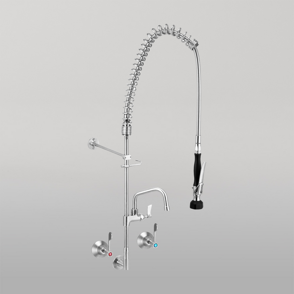 3monkeez Stainless Steel Wall Stops And Elbow Pre Rinse Unit With 6-inch Pot Filler