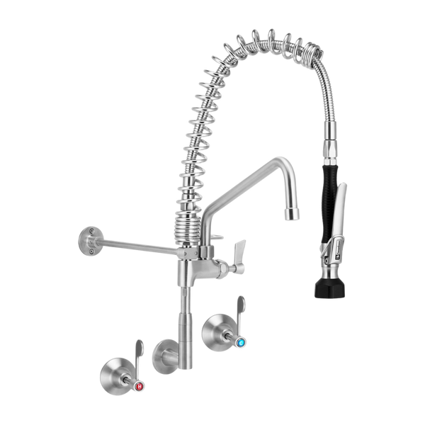 3monkeez Compact Stainless Steel Wall Stops And Elbow Pre Rinse Unit With 12-inch Pot Filler