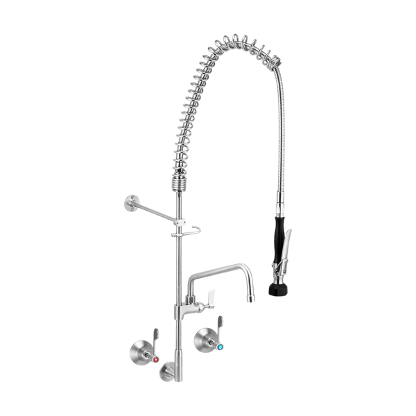3monkeez Stainless Steel Wall Stops And Elbow Pre Rinse Unit With 12-inch Pot Filler