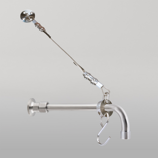 3monkeez Cleaners Sink Concealed Wall Mount Spout with Wall Stops and Wall Bracket