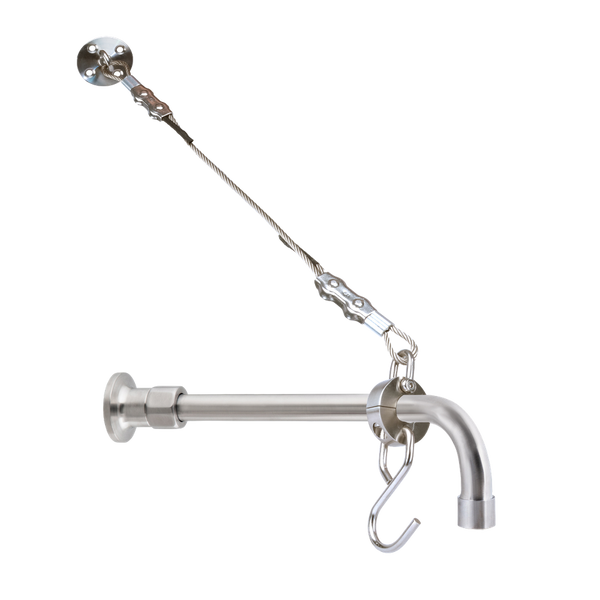 3monkeez Cleaners Sink Concealed Wall Mount Spout with Wall Stops and Wall Bracket