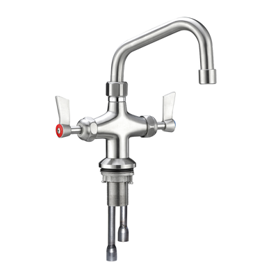 3monkeez Stainless Steel Dual Bench Mount Tap Body with 8-inch Spout