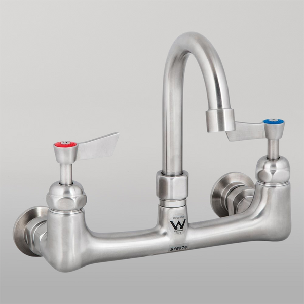 3monkeez Stainless Steel Exposed Wall Mount Body with Gooseneck Swivel 12-inch Spout