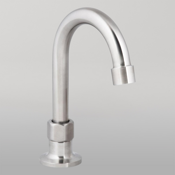 3monkeez Stainless Steel Single Bench Mount No Stops with 7-inch Gooseneck Spout