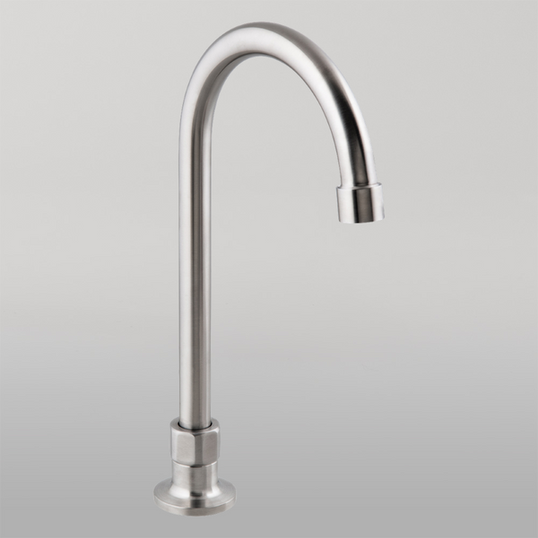 3monkeez Stainless Steel Single Bench Mount No Stops with 12-inch Gooseneck Spout