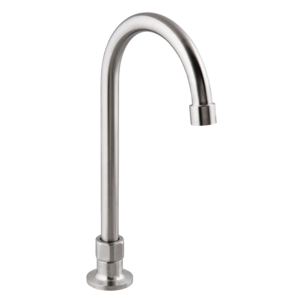 3monkeez Stainless Steel Single Bench Mount No Stops with 12-inch Gooseneck Spout