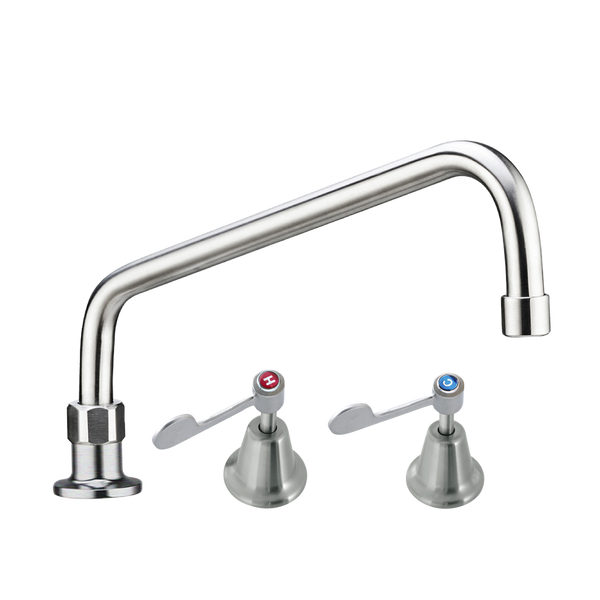 3monkeez Stainless Steel Bench Mount and Basin Stops with 12-inch Spout