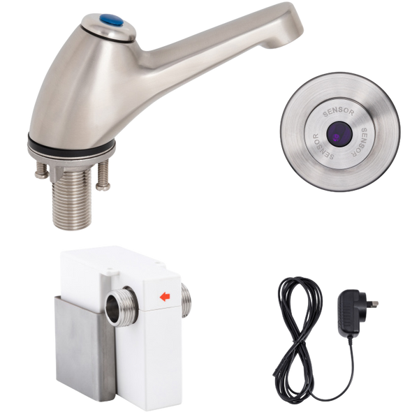 3monkeez Pillar Tap with Wall-Mount Sensor Mains Operated