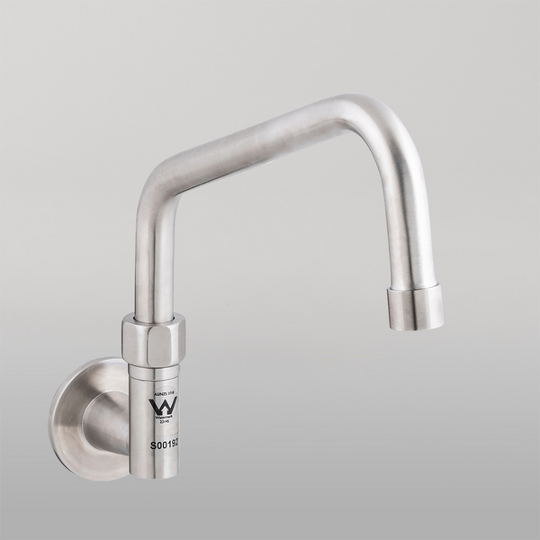3monkeez Stainless Steel Wall Elbow and 8-inch Spout