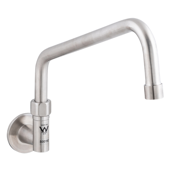3monkeez Stainless Steel Wall Elbow and 12-inch Spout